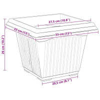 Produktbild för Kvadratisk Blomkruka 24 pcs Murgrön 33 x 33 x 26 cm Plast