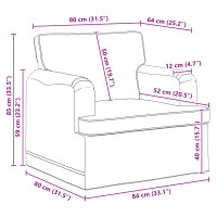 Produktbild för Soffa Mörkgrå 84 x 80 x 85 cm tyg