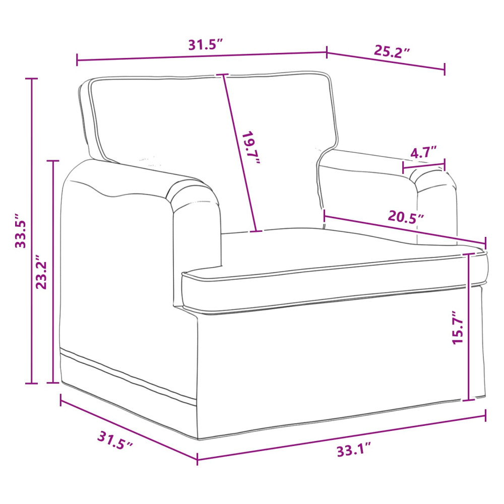 Produktbild för Soffa Mörkgrå 84 x 80 x 85 cm tyg