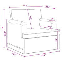 Produktbild för Soffa Mörkgrå 84 x 80 x 85 cm tyg