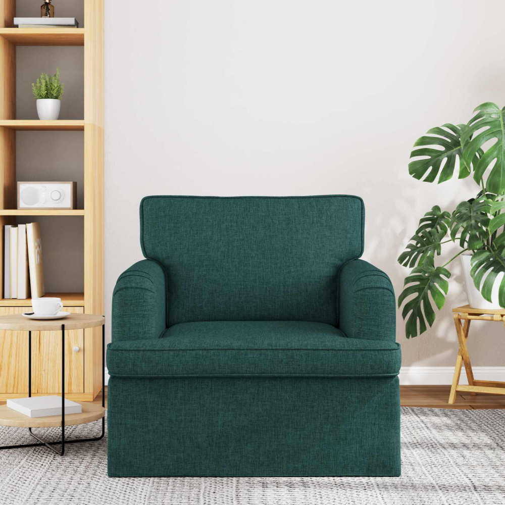 Produktbild för Soffa Mörkgrön 84 x 80 x 85 cm tyg