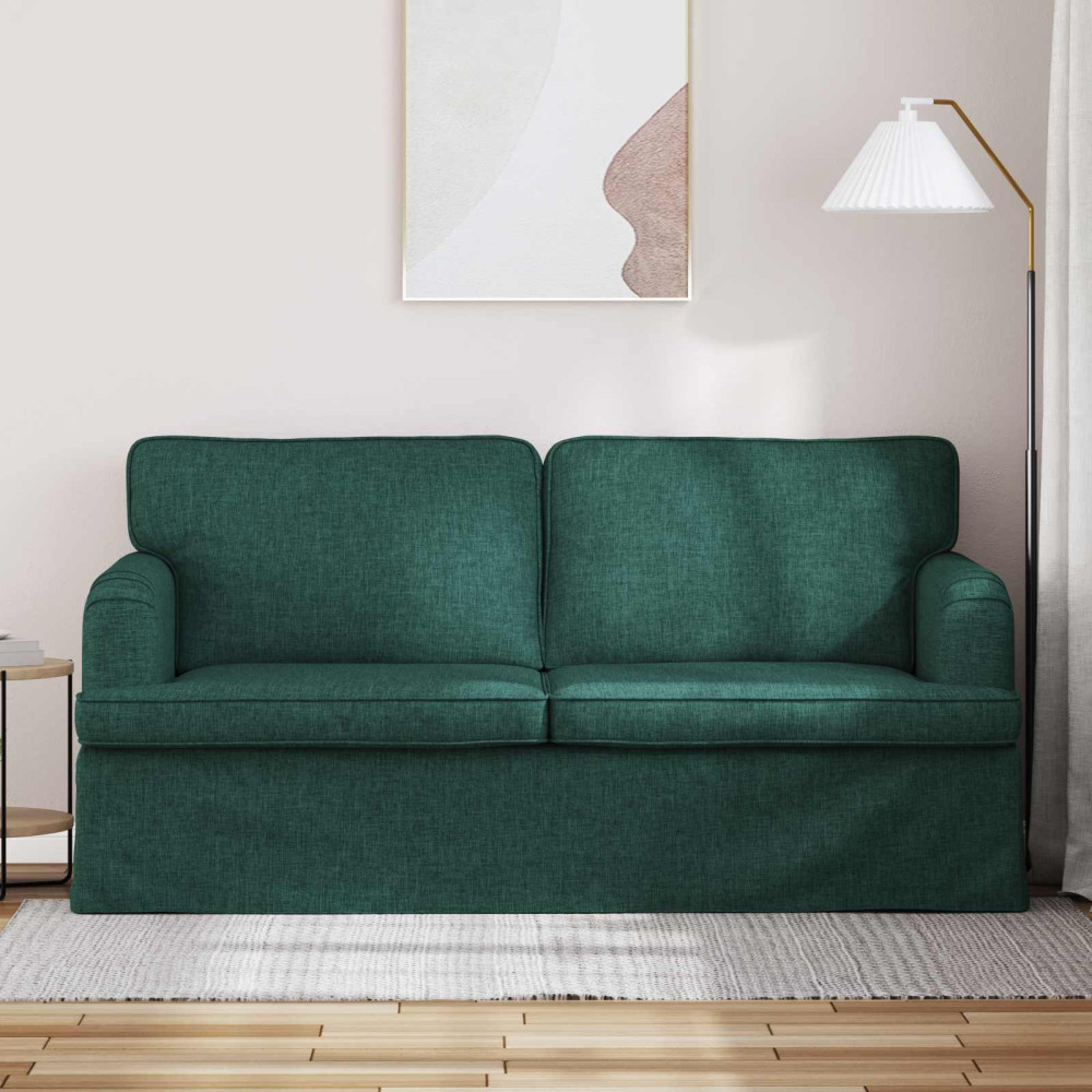 Produktbild för Soffa Mörkgrön 162 x 80 x 85 cm tyg