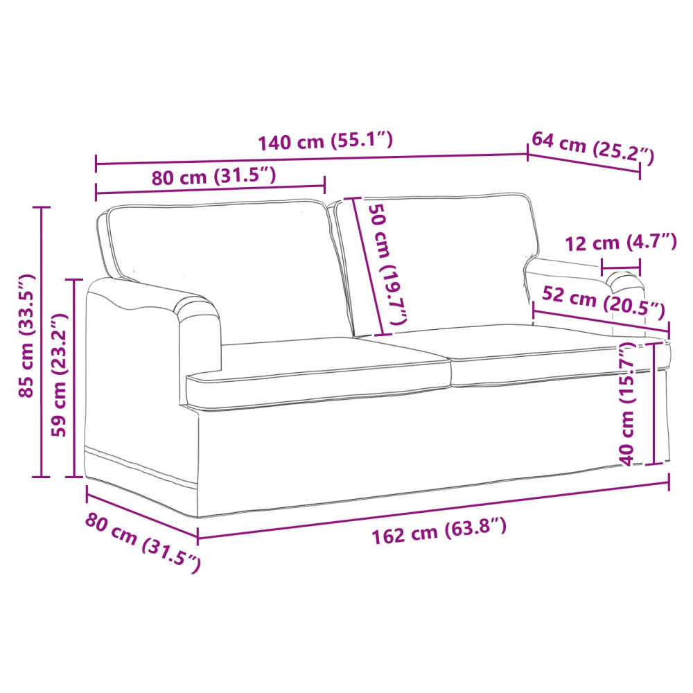 Produktbild för Soffa Mörkgrön 162 x 80 x 85 cm tyg