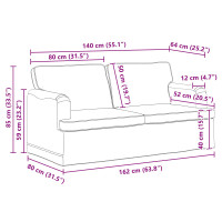 Produktbild för Soffa Blå 162 x 80 x 85 cm tyg