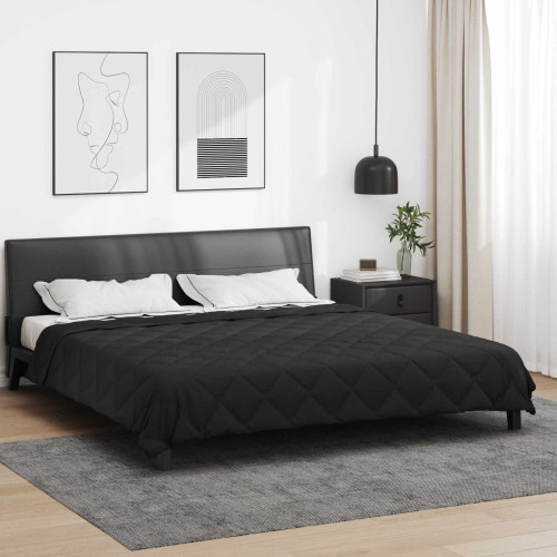 vidaXL Sommar Duvet Svart 240 x 200 cm Mikrofiber