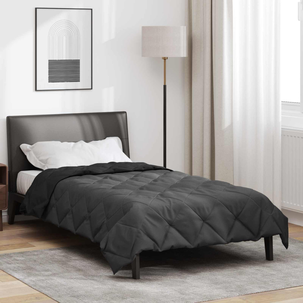 Produktbild för Sommar Duvet Svart och Anthracit 200 x 135 cm Mikrofiber