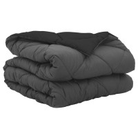 Produktbild för Sommar Duvet Svart och Anthracit 200 x 135 cm Mikrofiber