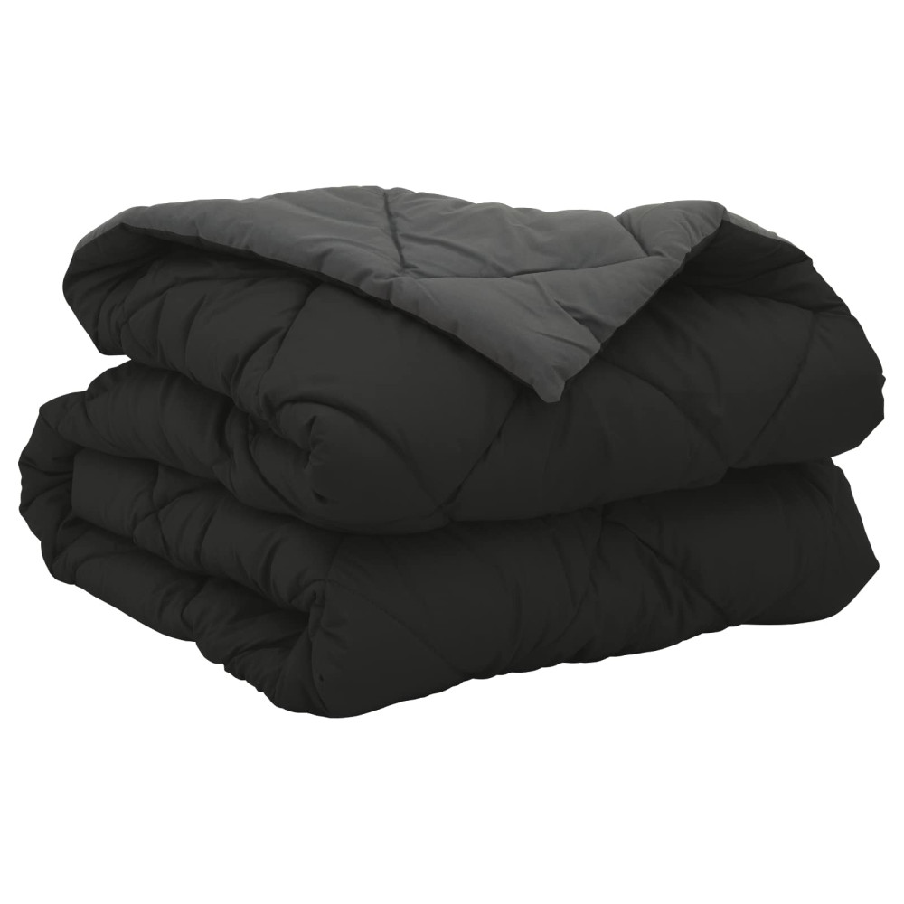 Produktbild för Sommar Duvet Svart och Anthracit 200 x 140 cm Mikrofiber