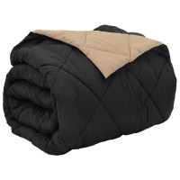 Produktbild för Full Års-Duvet Svart och Taupe 200 x 240 cm Mikrofiber