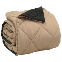 Produktbild för Full Års-Duvet Svart och Taupe 200 x 240 cm Mikrofiber