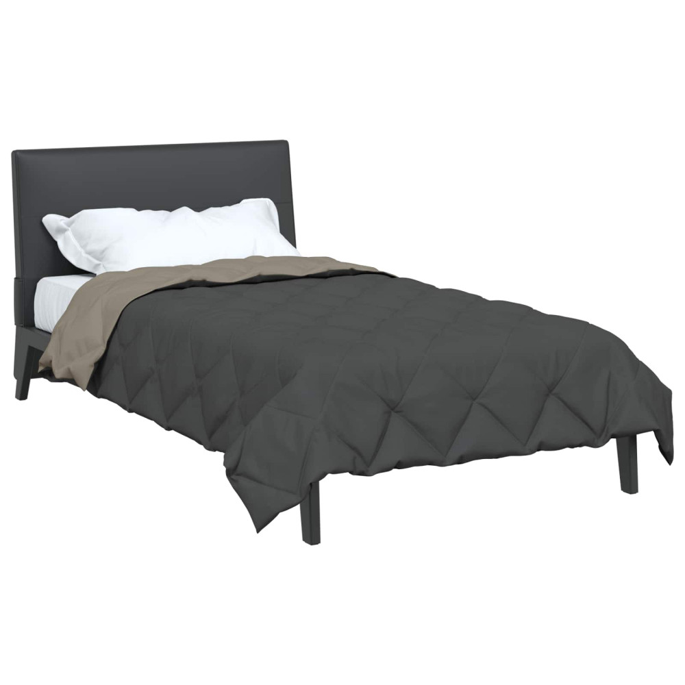 Produktbild för Full Års-Duvet Ljusgrå och antracit 140 x 200 cm Mikrofiber
