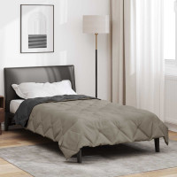 Produktbild för Full Års-Duvet Ljusgrå och antracit 140 x 200 cm Mikrofiber