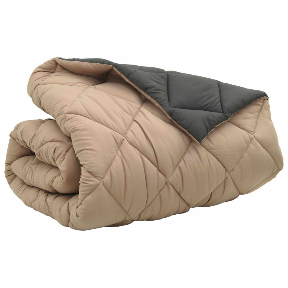Produktbild för Vinter Täcke Antracit och Taupe 200 x 240 cm Mikrofiber