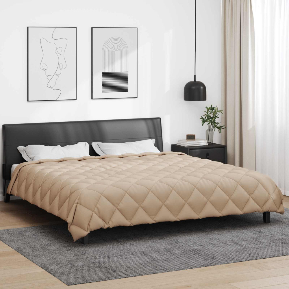 Produktbild för Vinter Täcke Taupe 240 x 260 cm Mikrofiber