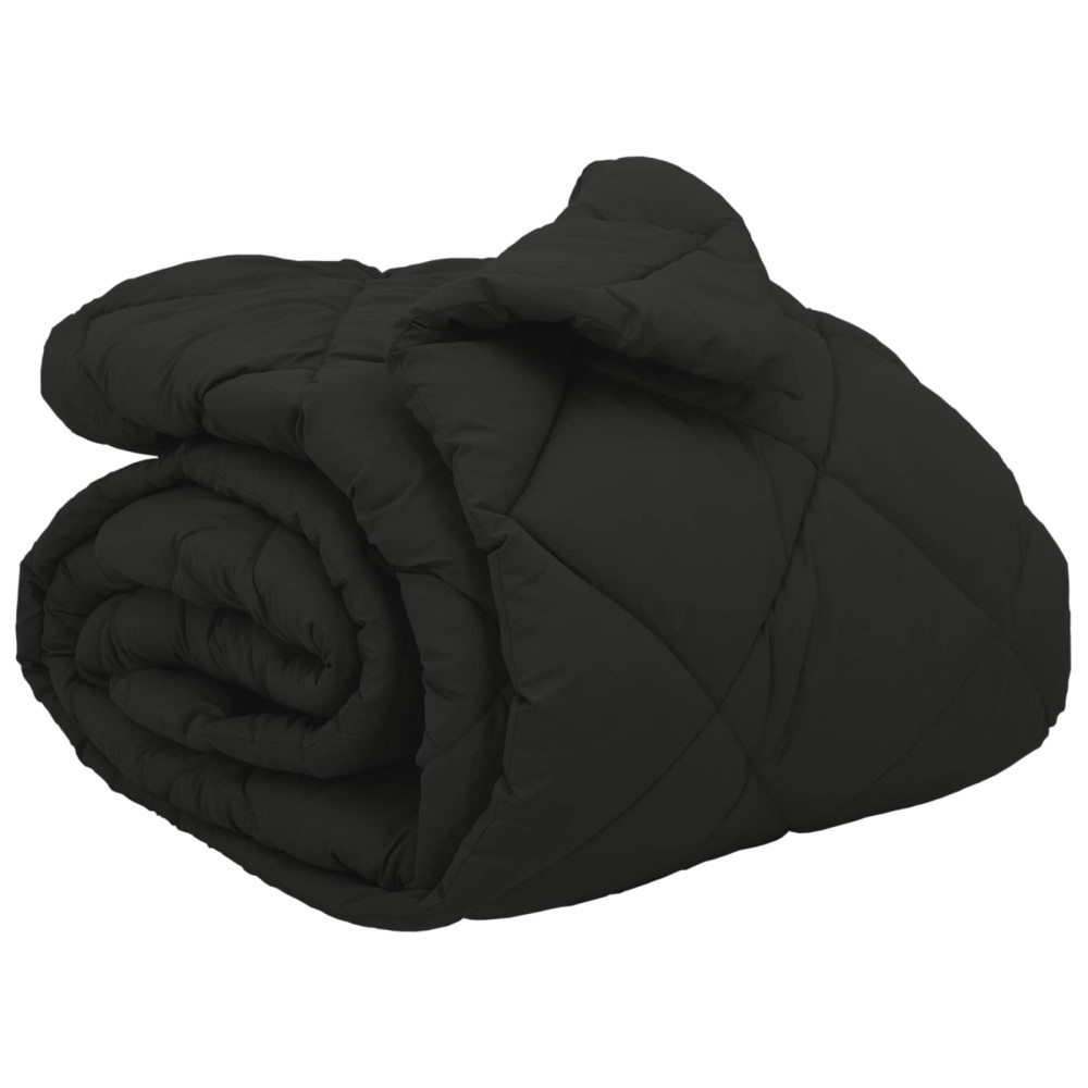 Produktbild för Vinter Täcke Svart 200 x 200 cm Mikrofiber