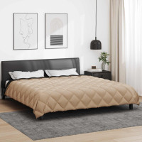 Produktbild för Vinter Täcke Svart och Taupe 200 x 200 cm Mikrofiber