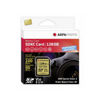 Produktbild för AgfaPhoto 10607, 128 GB, SDXC, Klass 10, UHS-I, 100 MB/s, 95...