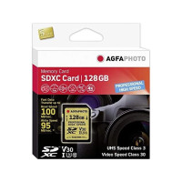 Produktbild för AgfaPhoto 10607, 128 GB, SDXC, Klass 10, UHS-I, 100 MB/s, 95...