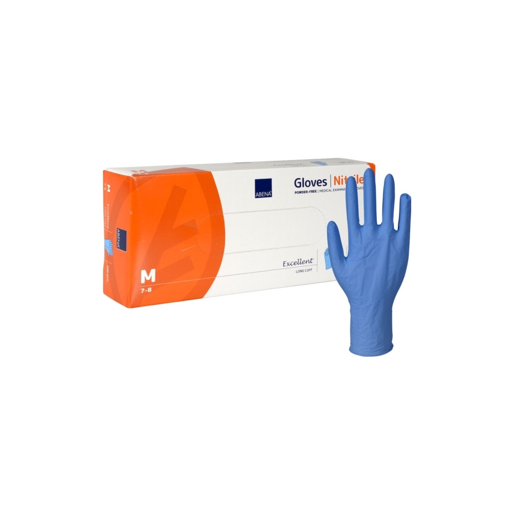 Produktbild för Abena HospiCare Long - handskar - medium - nitrilgummi - blå (paket om 100)