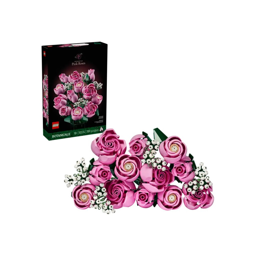 Produktbild för LEGO Botanicals 10374 - Bukett med rosa rosor - byggsats