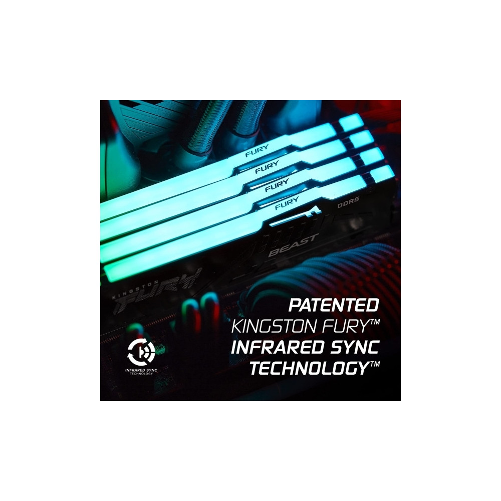 Produktbild för Kingston FURY Beast RGB - DDR5 - modul - 16 GB - DIMM 288-pin / PC5-44800 - ej buffrad