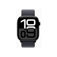 Produktbild för Apple Watch Series 10 (GPS) - jet black aluminium - smart klocka med sportögla - bläck - 64 GB