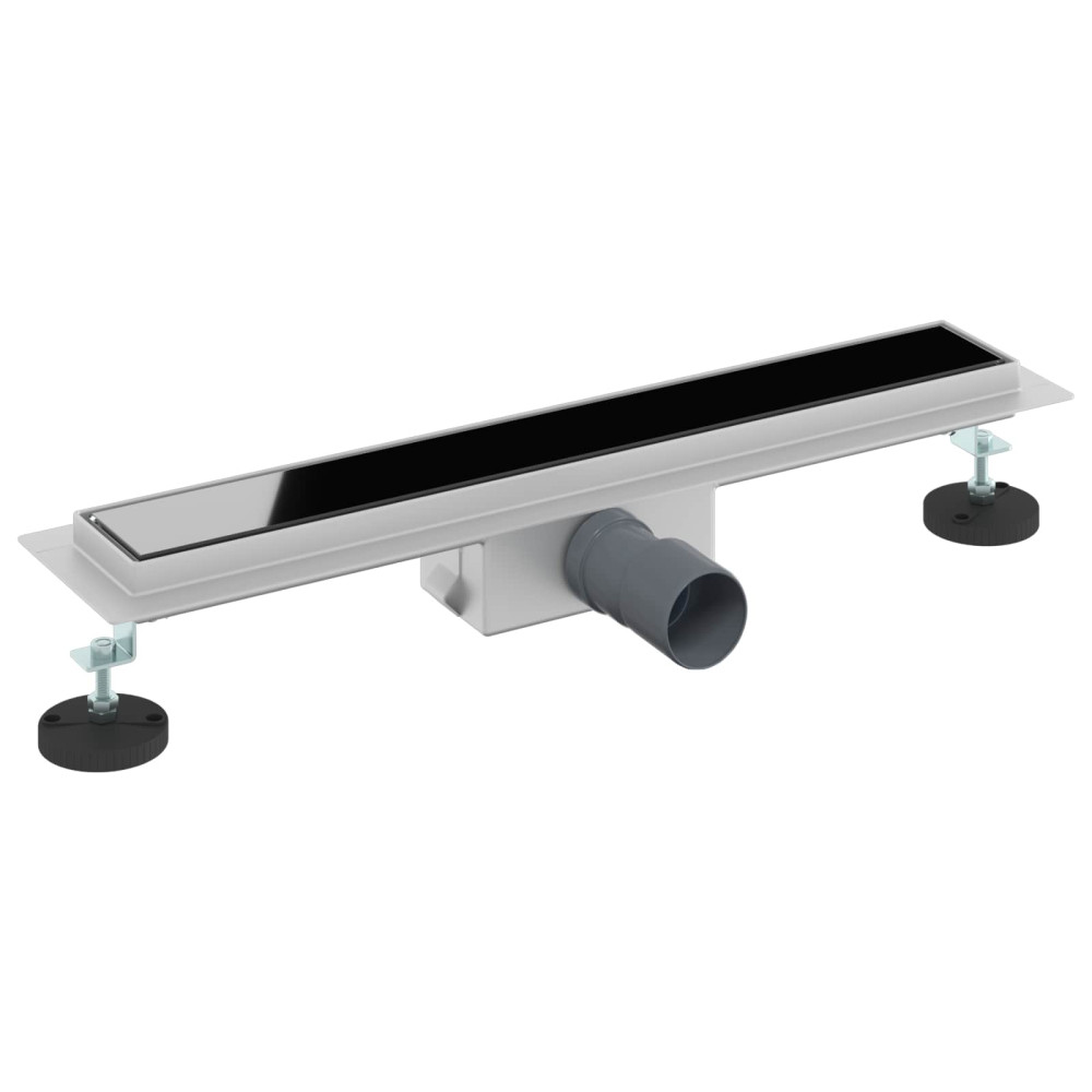 Produktbild för Duschavlopp med Glasöverdrag Svart 50 cm Rostfritt Stål 304