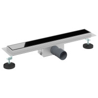 Produktbild för Duschavlopp med Glasöverdrag Svart 60 cm Rostfritt Stål 304