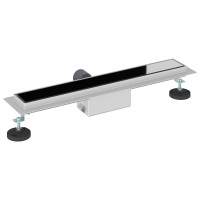 Produktbild för Duschavlopp med Glasöverdrag Svart 60 cm Rostfritt Stål 304