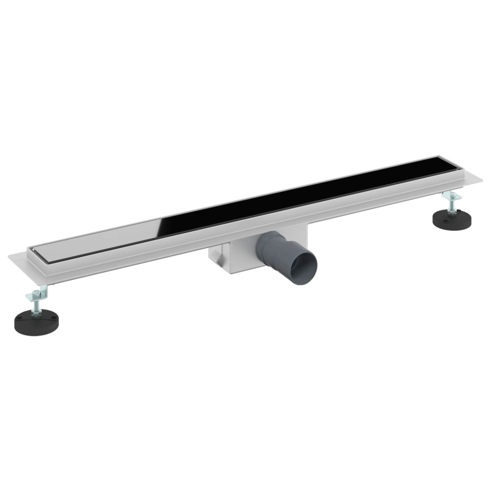 Produktbild för Duschavlopp med Glasöverdrag Svart 70 cm Rostfritt Stål 304