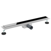 Produktbild för Duschavlopp med Glasöverdrag Svart 70 cm Rostfritt Stål 304