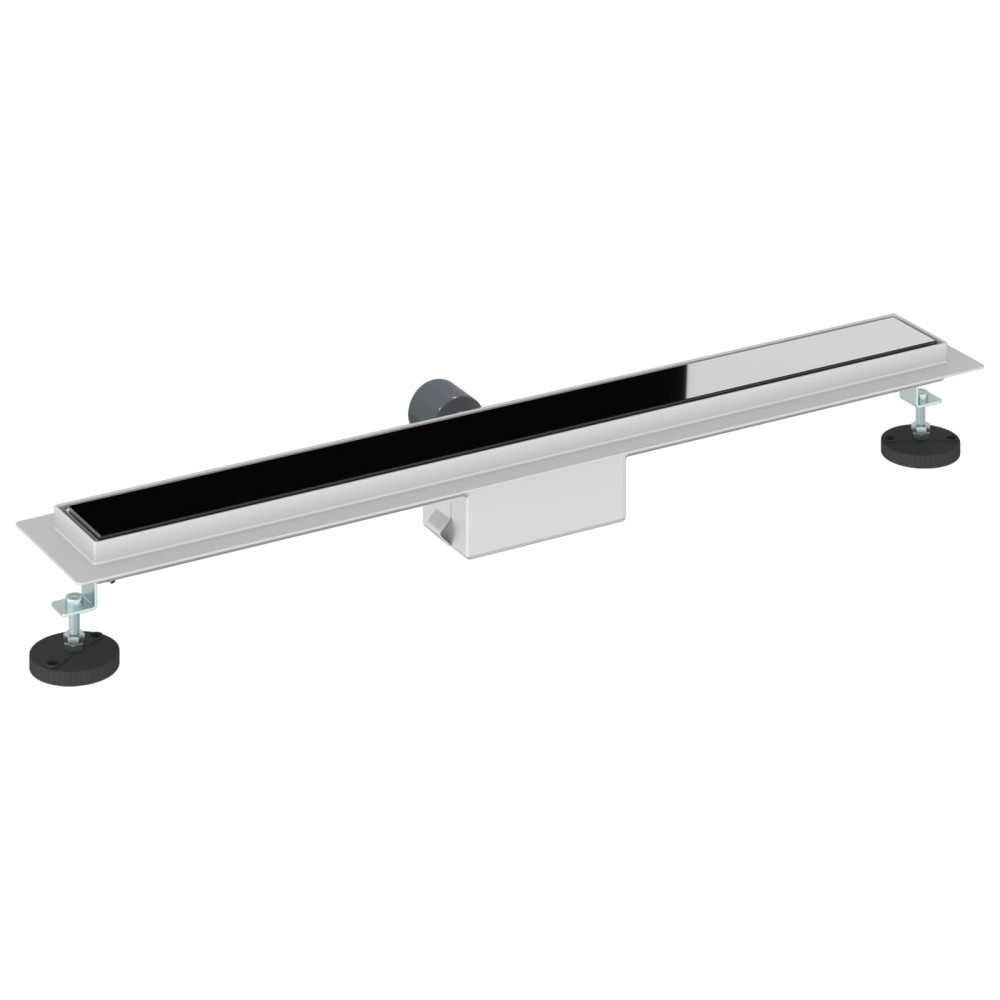Produktbild för Duschavlopp med Glasöverdrag Svart 70 cm Rostfritt Stål 304