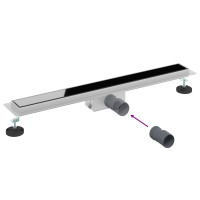 Produktbild för Duschavlopp med Glasöverdrag Svart 80 cm Rostfritt Stål 304