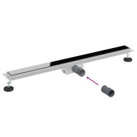 Produktbild för Duschavlopp med Glasöverdrag Svart 90 cm Rostfritt Stål 304