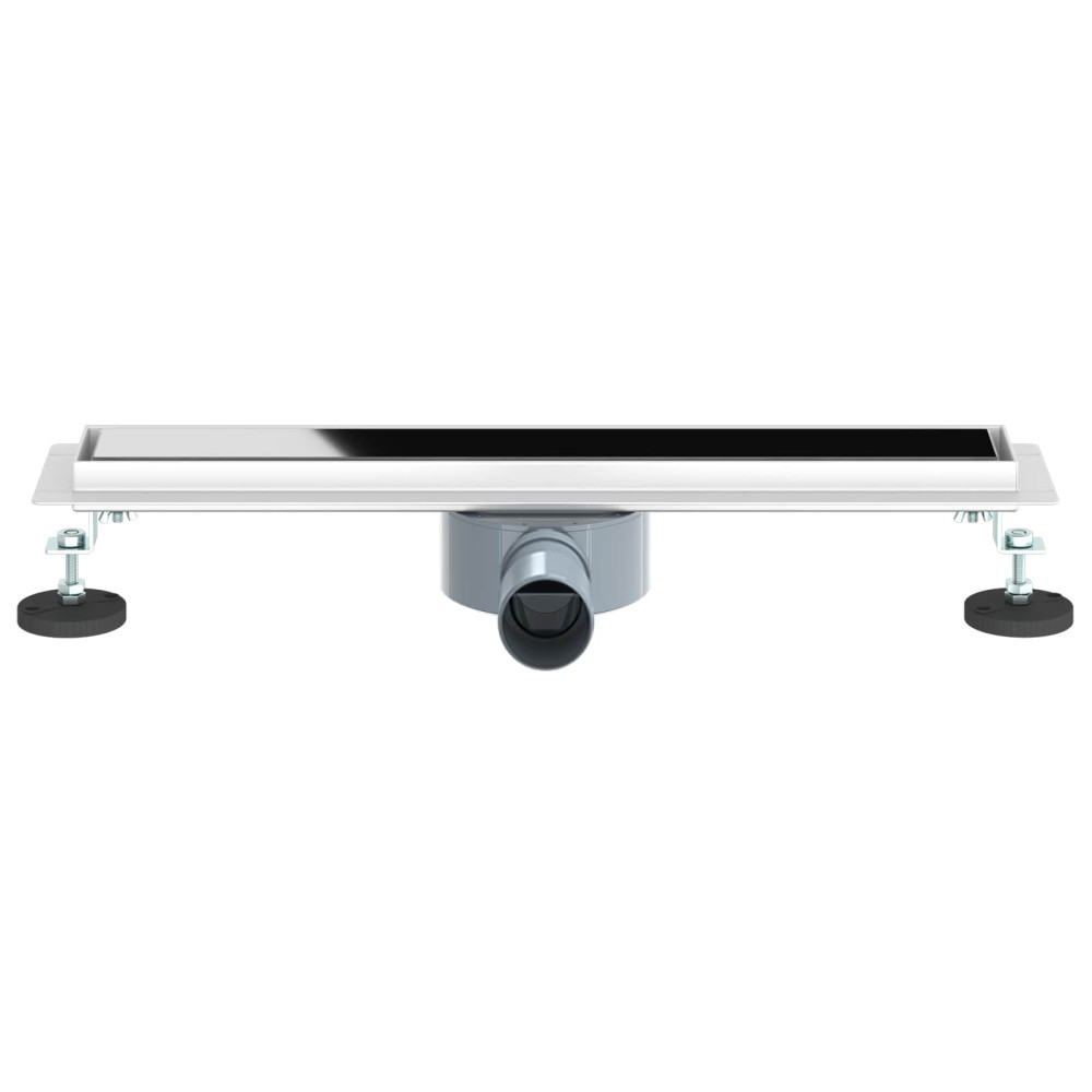Produktbild för Duschavlopp med glaslock och 360° Sifon Svart 50 cm