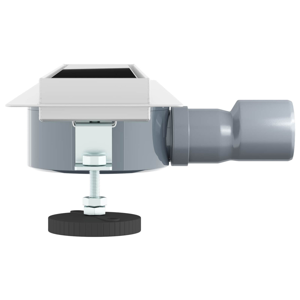 Produktbild för Duschavlopp med glaslock och 360° Sifon Svart 50 cm
