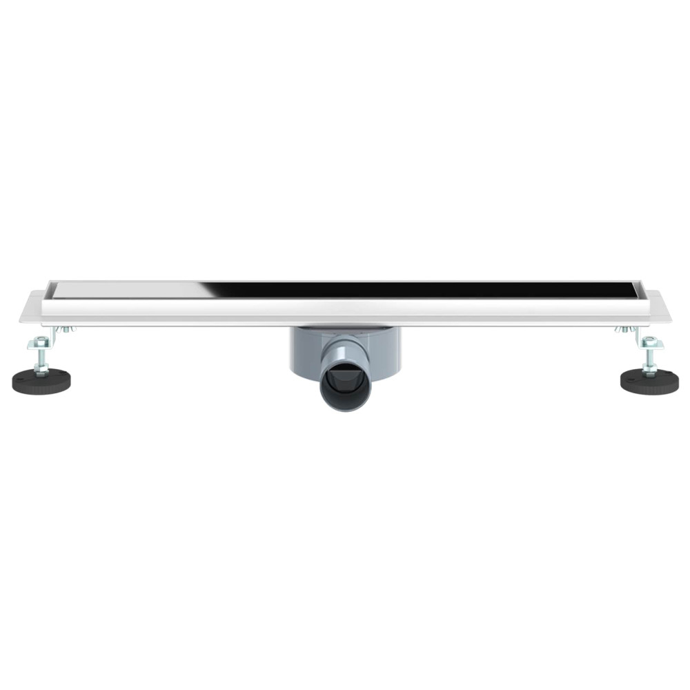 Produktbild för Duschavlopp med glaslock och 360° Sifon Svart 60 cm