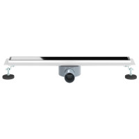 Produktbild för Duschavlopp med glaslock och 360° Sifon Svart 60 cm