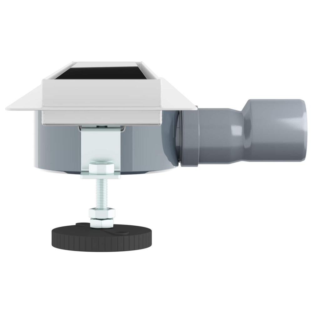 Produktbild för Duschavlopp med glaslock och 360° Sifon Svart 60 cm