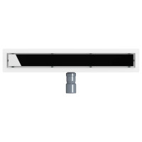 Produktbild för Duschavlopp med glaslock och 360° Sifon Svart 60 cm