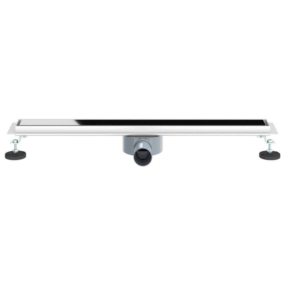 Produktbild för Duschavlopp med glaslock och 360° Sifon Svart 70 cm