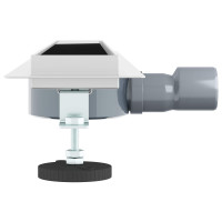 Produktbild för Duschavlopp med glaslock och 360° Sifon Svart 70 cm