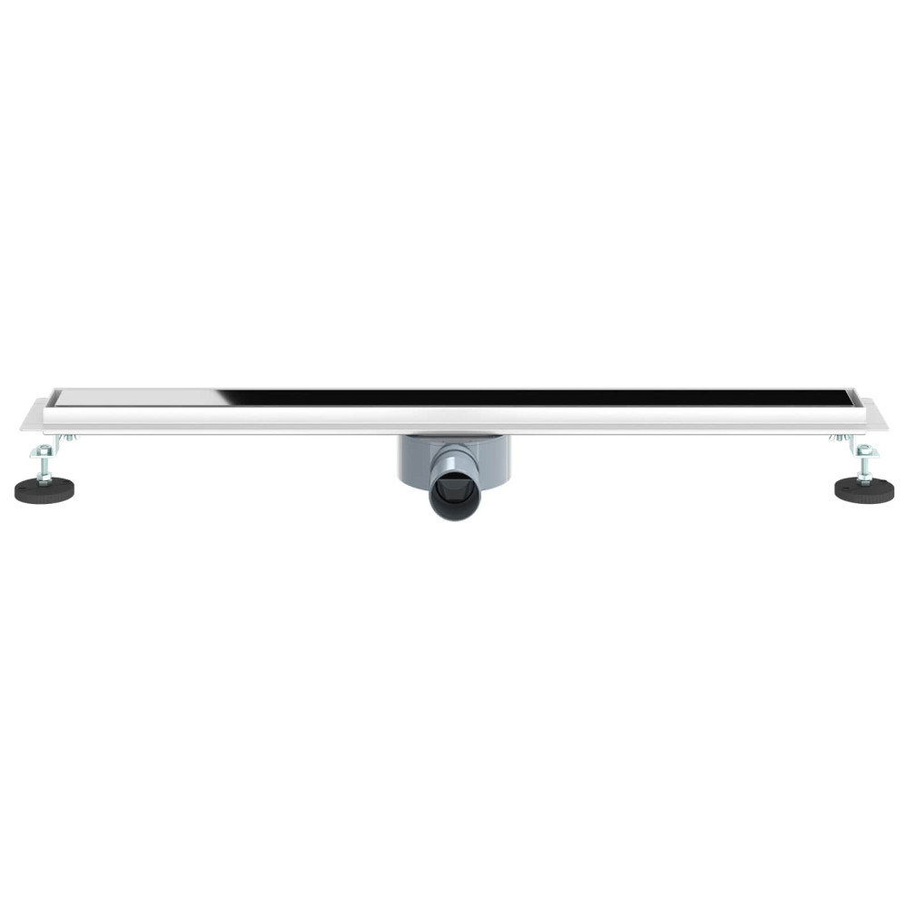 Produktbild för Duschavlopp med glaslock och 360° Sifon Svart 80 cm