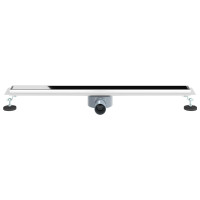 Produktbild för Duschavlopp med glaslock och 360° Sifon Svart 80 cm