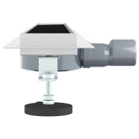 Produktbild för Duschavlopp med glaslock och 360° Sifon Svart 80 cm