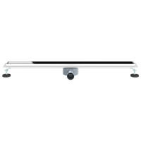 Produktbild för Duschavlopp med glaslock och 360° Sifon Svart 90 cm