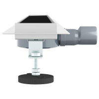 Produktbild för Duschavlopp med glaslock och 360° Sifon Svart 90 cm