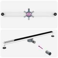 Produktbild för Duschavlopp med glaslock och 360° Sifon Svart 100 cm