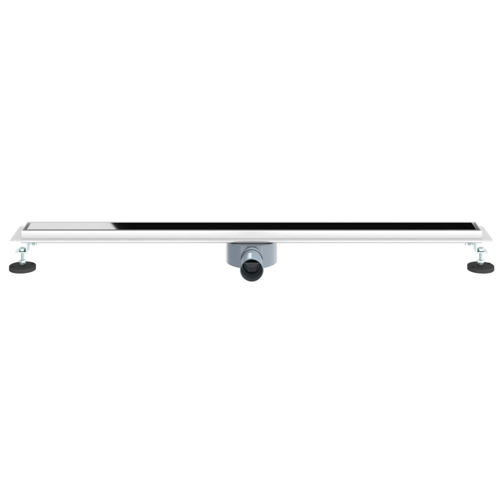 Produktbild för Duschavlopp med glaslock och 360° Sifon Svart 100 cm