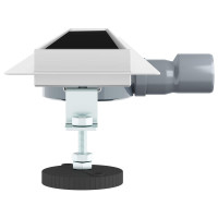 Produktbild för Duschavlopp med glaslock och 360° Sifon Svart 100 cm